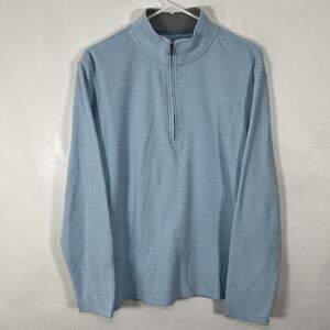 C&C California 1/4 Zip Pullover Sweater Mens Size Medium Light Blue Mock Neck